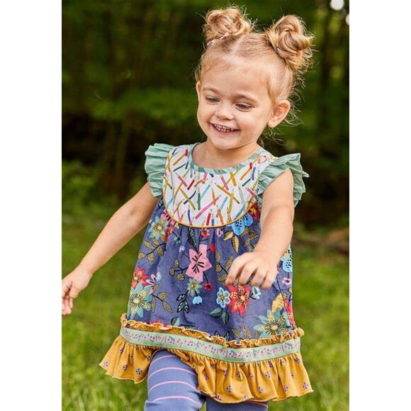 Matilda Jane Choose Your Own Path Pencil Floral Print Tunic Girl's Size 6 NWOT - Picture 1 of 7